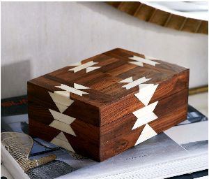 Bone Inlay Wooden Box