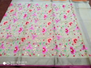 Embroidery Kora Silk Saree