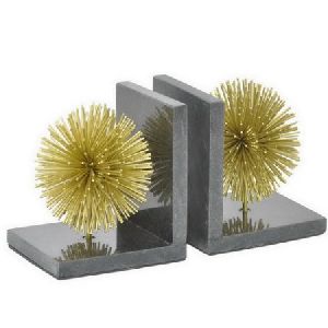 Black Marble Starbrust Gold Ball Bookend