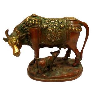 Brass Kaamdhenu Religious Cow