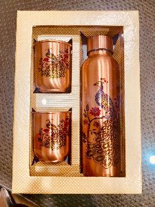 printed Copper Bottle 2 glass set