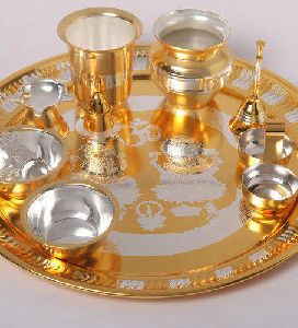 Stainless Steel Pooja Thali Set