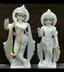 White Marble Radha Krishna Statue