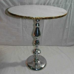 Marble Top Aluminum Round Table