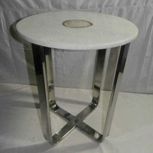 Stainless Steel Marble Top Table