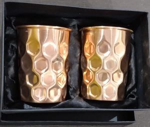 Copper Diamond Design Glass Set