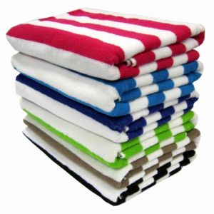 striped cotton terry towels