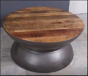 Round Wooden Top Coffee Table