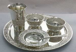 pure silver thali set