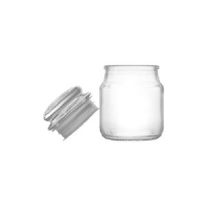 White Curved Glass Jars