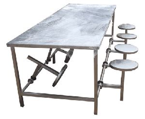 8 Seater Stainless Steel Canteen Table