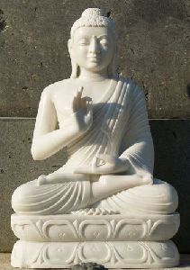 white marble buddha statue