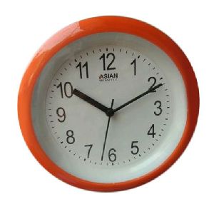 Orange Round Wall Clock