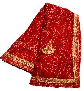 Womens Georgette Rajasthani Bandhani fancy border Saree