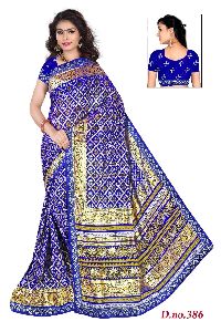 Womens Georgette fancy border Rajasthani Bandhani Saree