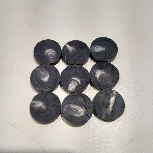 Buffalo Horn Black Button Blanks With White Spot