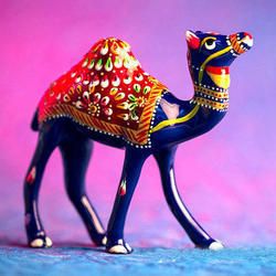 Aluminium Multicolor Camel Statue