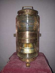 Large meteorite brass ship light