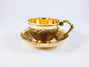 Brass Cup and Saucer