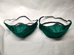 3D Face mask green with head band