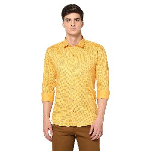 TF-1487 Yellow Mens Formal Shirts