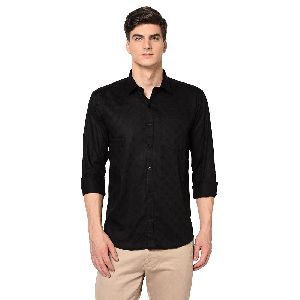 TF-1835 Black Mens Formal Dobby Shirt