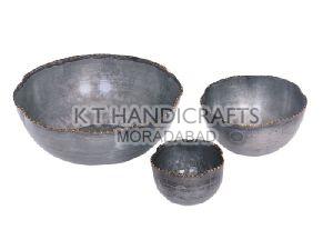 3.5 Inch Galvanized Metal Serving Bowl