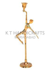 Brass Lady Statue Candle Holder