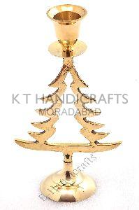 Pure Brass Christmas Tree Shaped Candle Holder