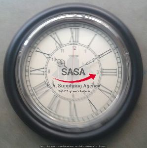 SASA 16 Inches Roman Brown Wood Wall Clock