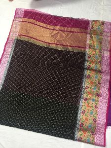 kora check silk saree