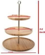 two & three tier Wooden fruit stand with brass handle.