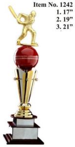 Golden Cone Red Ball Cricket Trophy