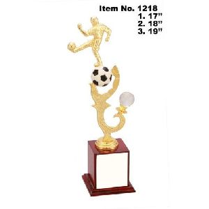 Wooden Base Football Trophy