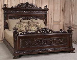 Carved Wooden Bed