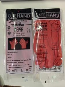 red household gloves