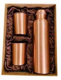 Copper Matt Bottle & Glass Gift Set