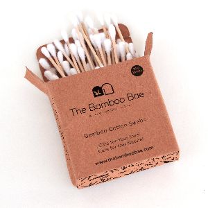 Biodegradable bamboo cotton earbuds 100 Sticks