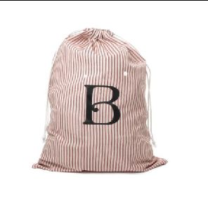 Poly Cotton Self Stripe Print Drawstring Bag