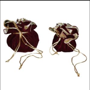 Velvet Drawstring Jewelry Bag With Satin Lining