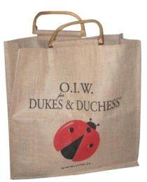 Wooden Cane Handle Jute Promotional Bag