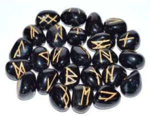 Black Agate Rune Set