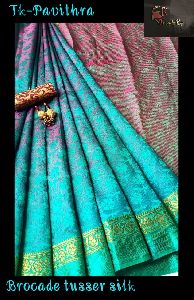 Silk Brocade Fabric Saree