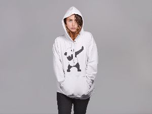 DAB PANDA Printed Full Sleeve Hoodie For Women