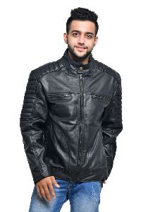 Quilted Black Biker Sheep Nappa Leather Jacket