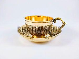 Brass Cup and Saucer