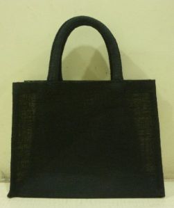 BLACK JUTE SHOPPING BAG