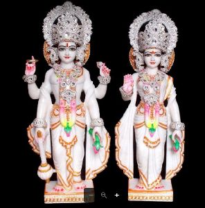 Marble Lord Vishnu & Laxmi Statue