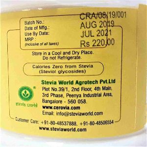 Cerovia Stevia Sugarless Sweetener Jar