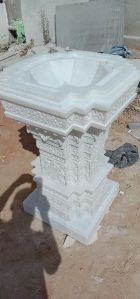 Marble TuLsi Pot with hand carvings work